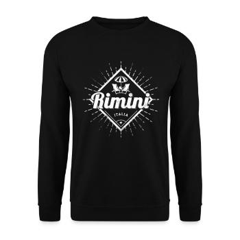 Rimini Emilia-Romagna in Italien Urlaub Souvenir - Unisex Pullover - Schwarz - Vorne - Alina (178cm) & Michal (187cm)