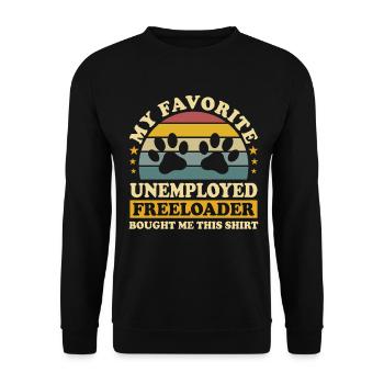 Vintage Favorite Unemployed Freeloader - Unisex Sweatshirt - black - Front - Alina (178cm) & Michal (187cm)
