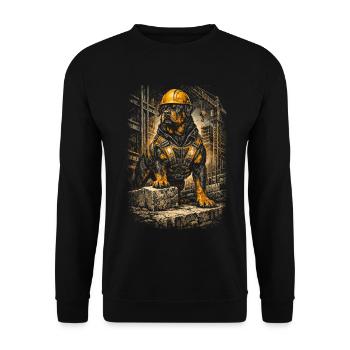 Rottweiler Dog ouvrier du bâtiment - Sweat-shirt Unisexe - noir - Devant - Alina (178cm) & Michal (187cm)