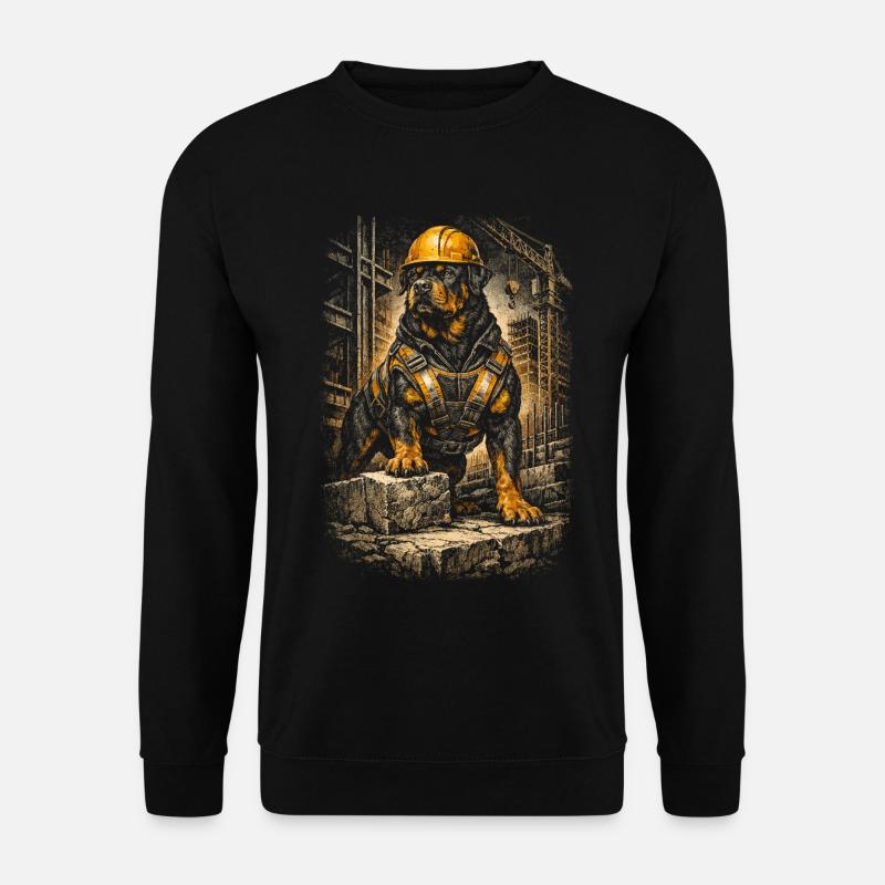 Rottweiler Dog Construction Worker - Unisex Sweatshirt - black
