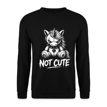 Rebellious Unicorn – Not Cute Punk Design - Unisex Sweatshirt - black - Front - Alina (178cm) & Michal (187cm)