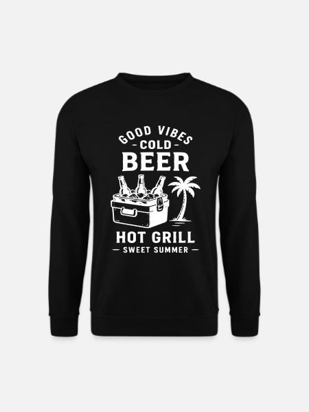 BIÈRE FROIDE GRILL CHAUD ÉTÉ DOUX - Sweat-shirt Unisexe - noir