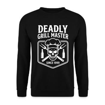 Deadly Grill Master Grilling Since 1999 Gift - Unisex Sweatshirt - black - Front - Alina (178cm) & Michal (187cm)