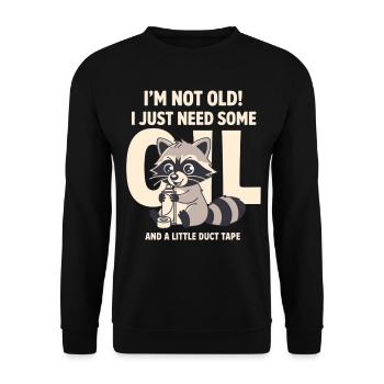 Raccoon DIY: Not Old, Needs Duct Tape - Unisex Sweatshirt - black - Front - Alina (178cm) & Michal (187cm)