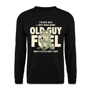 Old Guy Fuel Frog Meme Tee - Unisex Sweatshirt - black - Front - Alina (178cm) & Michal (187cm)