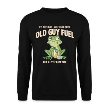 Old Guy Fuel Frog Tee - Unisex Pullover - Schwarz - Vorne - Alina (178cm) & Michal (187cm)
