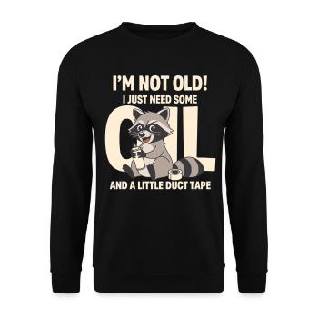 Nicht alt, brauche nur Klebeband - Unisex Pullover - Schwarz - Vorne - Alina (178cm) & Michal (187cm)