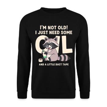 Nicht der alte Waschbär mit Klebeband - Unisex Pullover - Schwarz - Vorne - Alina (178cm) & Michal (187cm)