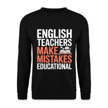 Enseignant d’anglais langue seconde langue seconde : professeur d’anglais fait carrière dans l’enseignement - Sweat-shirt Unisexe - noir - Devant - Alina (178cm) & Michal (187cm)