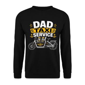 Dad Taxi Service Cargo Bike Families - Unisex Sweatshirt - black - Front - Alina (178cm) & Michal (187cm)