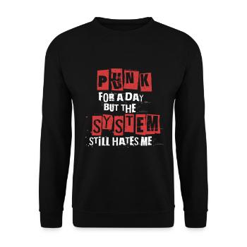 Punk For A Day - Unisex Sweatshirt - black - Front - Alina (178cm) & Michal (187cm)