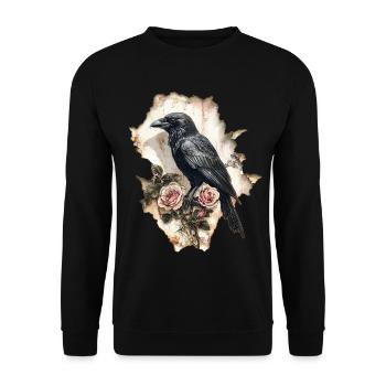 Corbeau - Sweat-shirt Unisexe - noir - Devant - Alina (178cm) & Michal (187cm)