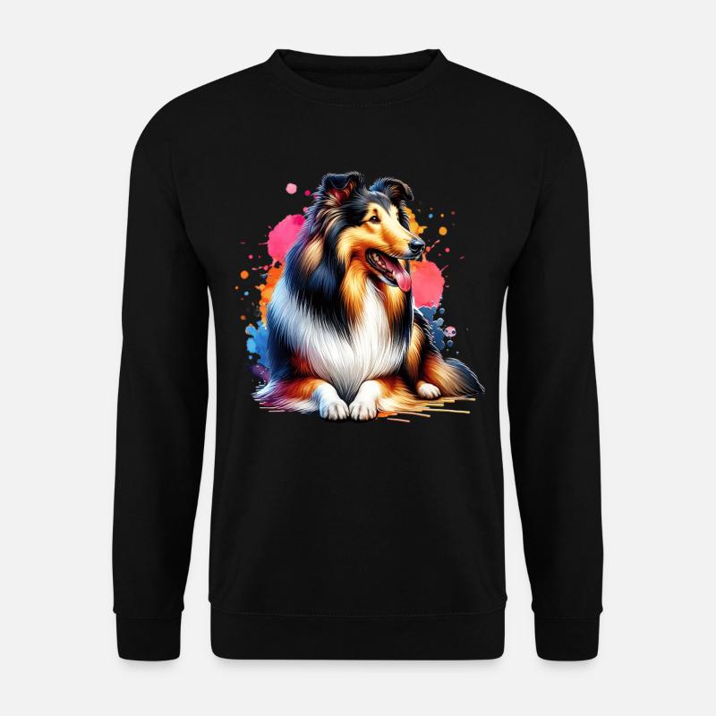Longhair Collie Gift - Unisex Sweatshirt - black