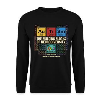 Autism Neurodiversity Chemie Periodensystem - Unisex Pullover - Schwarz - Vorne - Alina (178cm) & Michal (187cm)