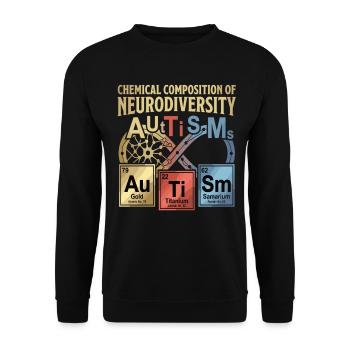 Neurodiversity Autism Chemistry Periodic Table - Unisex Sweatshirt - black - Front - Alina (178cm) & Michal (187cm)
