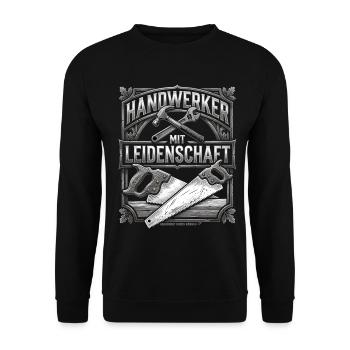 Handwerker Leidenschaft Qualität Tradition - Unisex Pullover - Schwarz - Vorne - Alina (178cm) & Michal (187cm)