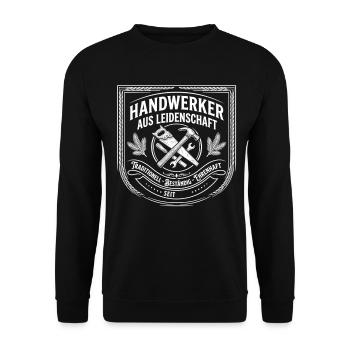 Handwerker Leidenschaft Qualität Tradition - Unisex Pullover - Schwarz - Vorne - Alina (178cm) & Michal (187cm)