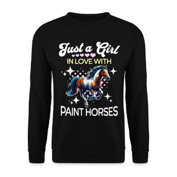 Paint Horse Mädchen Paint Horse - Unisex Pullover - Schwarz - Vorne - Alina (178cm) & Michal (187cm)
