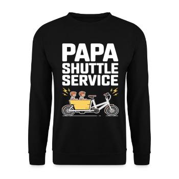 Papa Shuttle Service Cargo Bike Papa - Unisex Sweatshirt - black - Front - Alina (178cm) & Michal (187cm)