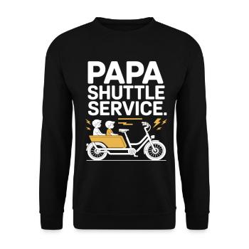 Papa Shuttle Service Cargo Bike Papa - Unisex Sweatshirt - black - Front - Alina (178cm) & Michal (187cm)