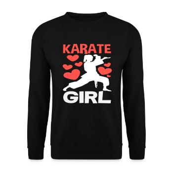 Entraînement des cœurs d’amour pour filles de Karaté - Sweat-shirt Unisexe - noir - Devant - Alina (178cm) & Michal (187cm)