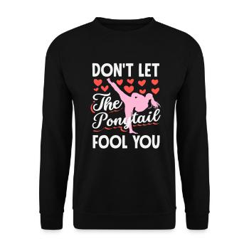 Never Underestimate The Ponytail Karate Girl - Unisex Sweatshirt - black - Front - Alina (178cm) & Michal (187cm)