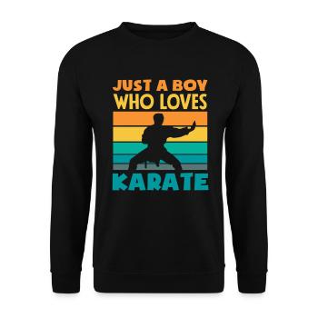 Juste un garçon qui adore les arts martiaux rétro de karaté - Sweat-shirt Unisexe - noir - Devant - Alina (178cm) & Michal (187cm)