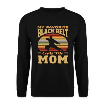 Ma ceinture noire préférée m’appelle maman - Sweat-shirt Unisexe - noir - Devant - Alina (178cm) & Michal (187cm)