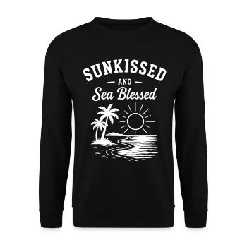 Sunkissed and Sea Sommer Strand - Unisex Pullover - Schwarz - Vorne - Alina (178cm) & Michal (187cm)
