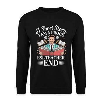 Enseignant d’ESL Une nouvelle : Je suis éducateur de langues - Sweat-shirt Unisexe - noir - Devant - Alina (178cm) & Michal (187cm)