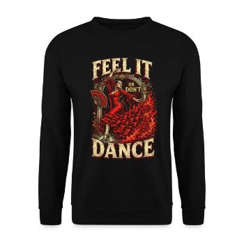 Le flamenco : Ressentez-le ou ne dansez pas - Sweat-shirt Unisexe - noir - Devant - Alina (178cm) & Michal (187cm)
