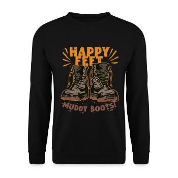 Journée de randonnée Randonnée Pieds heureux Bottes boueuses - Sweat-shirt Unisexe - noir - Devant - Alina (178cm) & Michal (187cm)