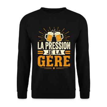 La pression je la gère - Sweat-shirt Unisexe - noir - Devant - Alina (178cm) & Michal (187cm)
