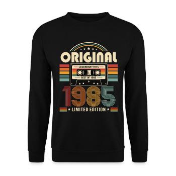 41e anniversaire Gift Man cassette Best of 1985 - Sweat-shirt Unisexe - noir - Devant - Alina (178cm) & Michal (187cm)