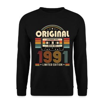 Cassette Gift Man pour le 35e anniversaire Best of 1991 - Sweat-shirt Unisexe - noir - Devant - Alina (178cm) & Michal (187cm)