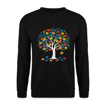 Autismus - Unisex Pullover - Schwarz - Vorne - Alina (178cm) & Michal (187cm)
