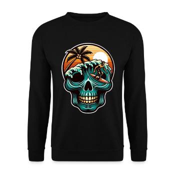 Le Crâne de Surf - Sweat-shirt Unisexe - noir - Devant - Alina (178cm) & Michal (187cm)