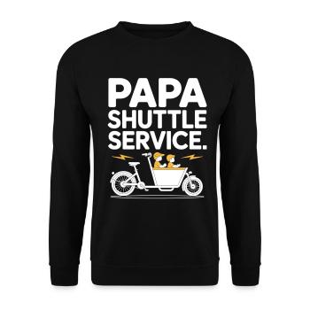 Papa Shuttle Service Cargo Bike Papa - Unisex Sweatshirt - black - Front - Alina (178cm) & Michal (187cm)