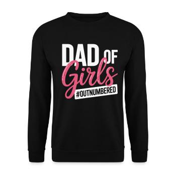 Dad of Girls Outnumbered Daddy Girl - Unisex Sweatshirt - black - Front - Alina (178cm) & Michal (187cm)