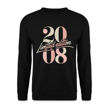Limited Edition 2008 Geburtstag Vintage - Unisex Pullover - Schwarz - Vorne - Alina (178cm) & Michal (187cm)