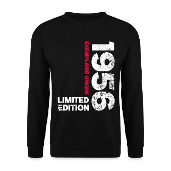 Vintage 1956 Gift 70 Years Man Anniversary - Unisex Sweatshirt - black - Front - Alina (178cm) & Michal (187cm)