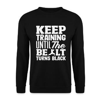 Entraînez-vous jusqu’à ce que la ceinture devienne noire en karaté - Sweat-shirt Unisexe - noir - Devant - Alina (178cm) & Michal (187cm)