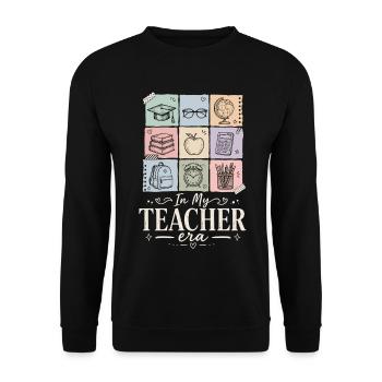 Teacher Era School Shirt - Unisex Sweatshirt - black - Front - Alina (178cm) & Michal (187cm)