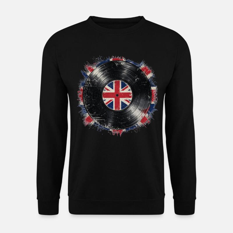 British Vinyl Flag - Unisex Sweatshirt - black