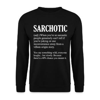 Définition sarcastique drôle : sarcastique - Sweat-shirt Unisexe - noir - Devant - Alina (178cm) & Michal (187cm)