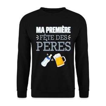 Ma Première Fête des Pères - Sweat-shirt Unisexe - noir - Devant - Alina (178cm) & Michal (187cm)