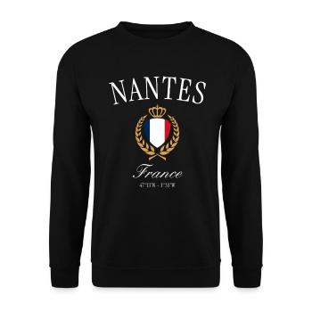 Nantes Frankreich Wappen Krone – Reise Souvenir - Unisex Pullover - Schwarz - Vorne - Alina (178cm) & Michal (187cm)