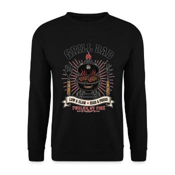 Grill Papa BBQ alimenté par le feu - Sweat-shirt Unisexe - noir - Devant - Alina (178cm) & Michal (187cm)