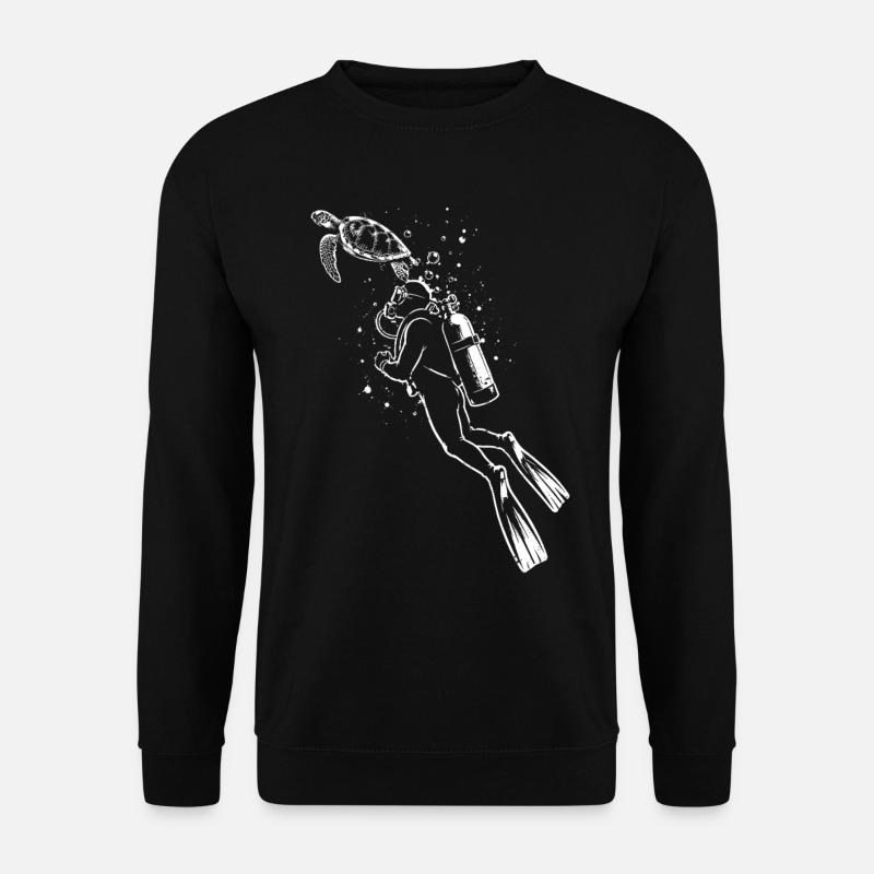 Diver Turtle Scuba Diving Shirt - Unisex Sweatshirt - black