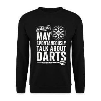 Darts Saying Darts Player Shirt - Unisex Sweatshirt - black - Front - Alina (178cm) & Michal (187cm)